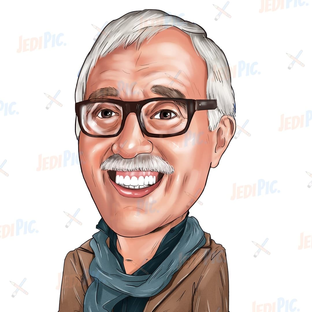 Head and Shoulders Digital Caricature of 1 Person