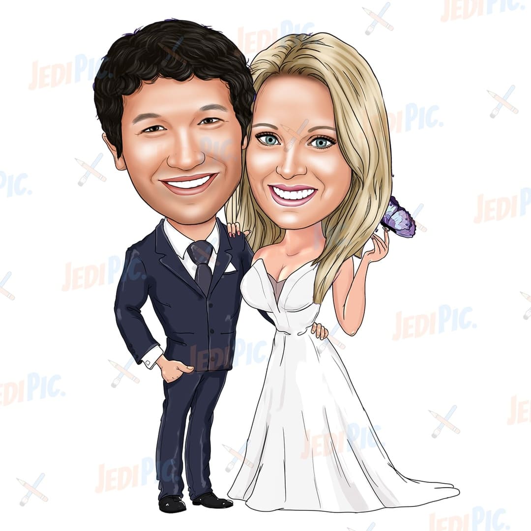 Save the Date - Personalized Wedding Caricature from Photo