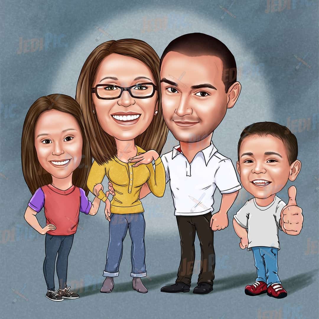Digital Caricature Family Drawing