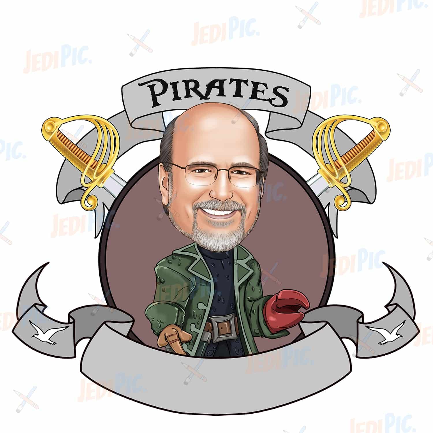 Pirate Caricature Drawing from Photos