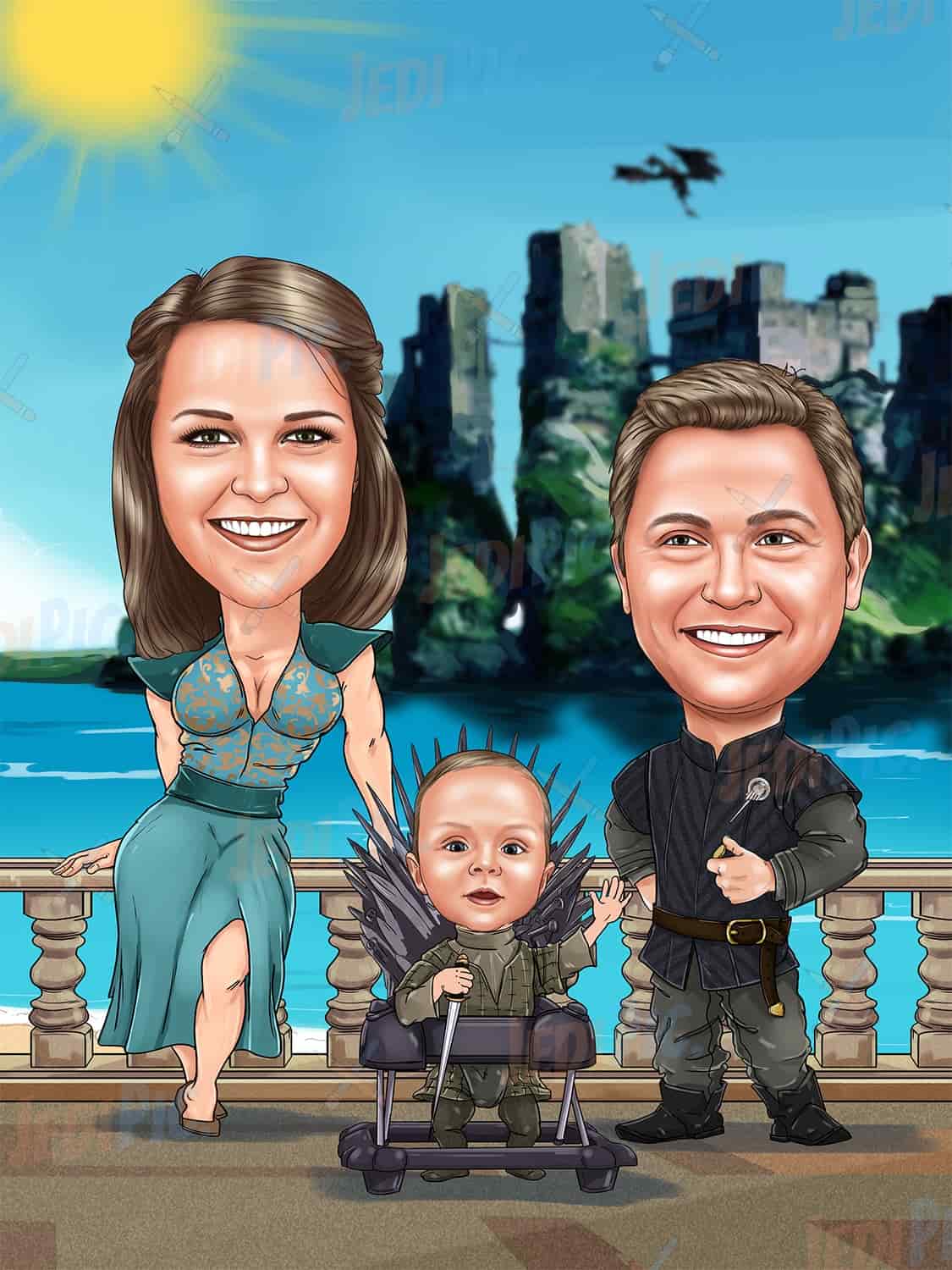 Game of Thrones Family Fans Caricature Drawing