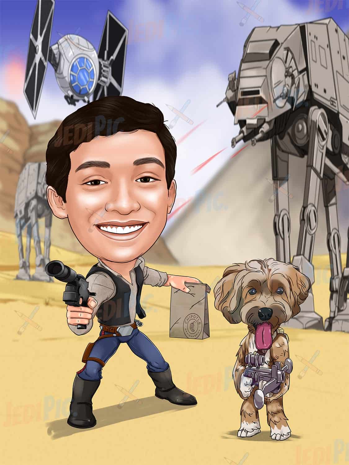 Owner And Pet In Star Wars Style