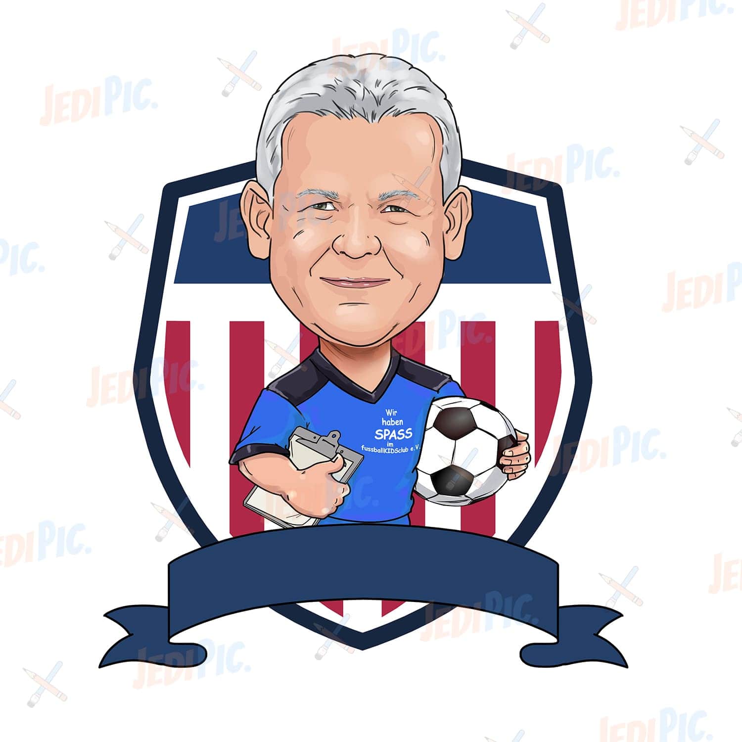 Soccer Coach Cartoon Portrait