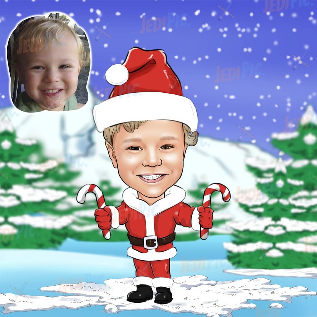 Christmas Kids Caricature from Photo