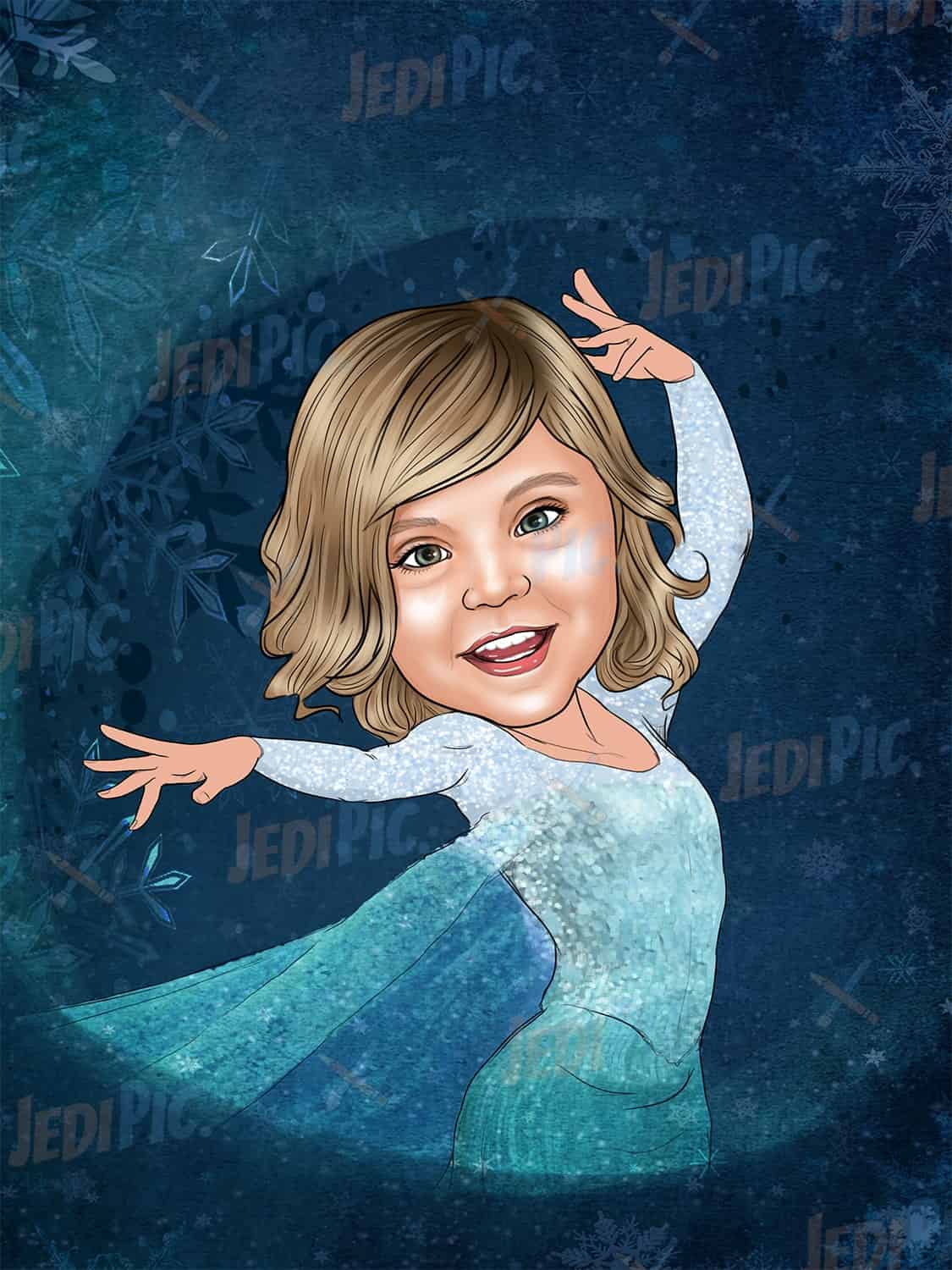 Princess Elsa Motivated Cartoon Portrait
