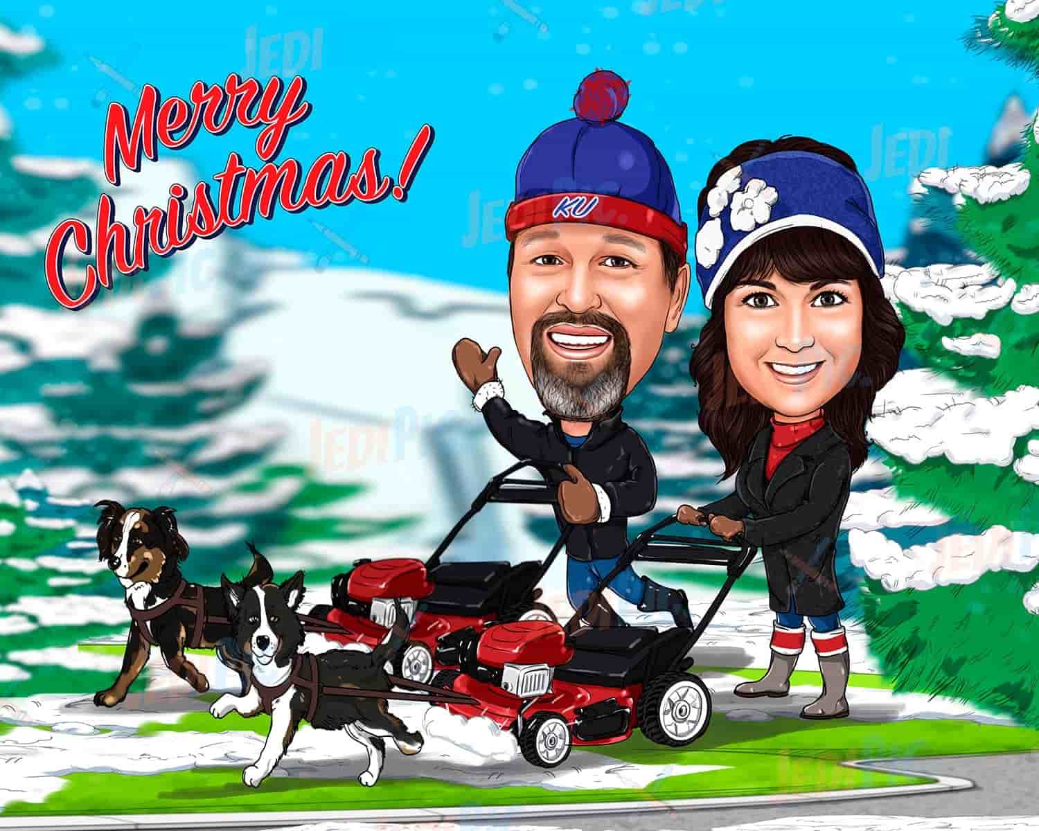 Christmas Caricature Card from Photos
