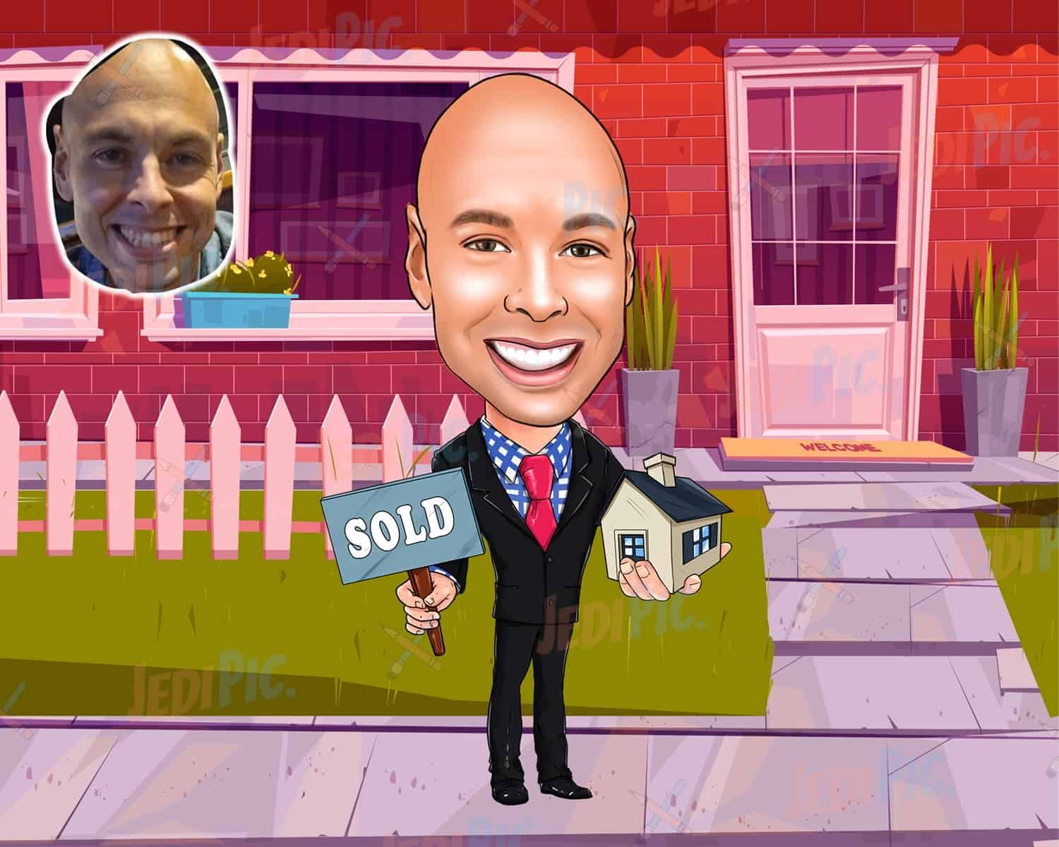 Real Estate Agent gift Caricature Drawing