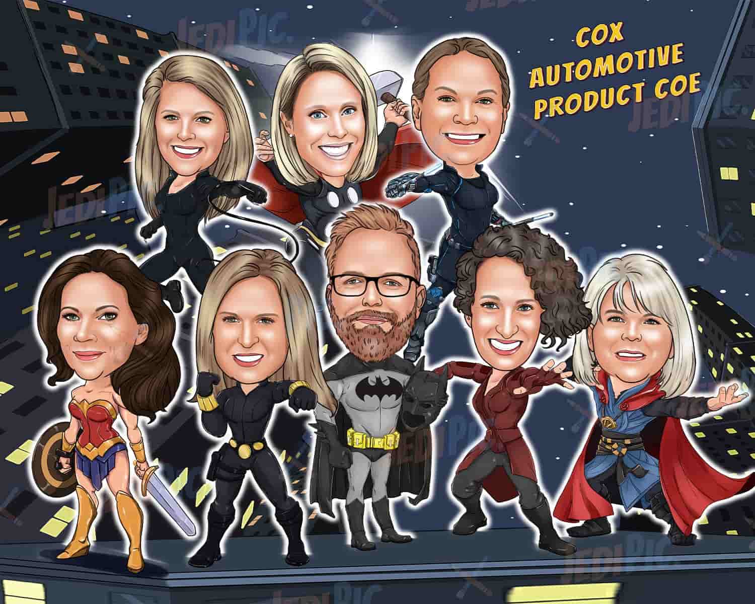 Custom Superheroes Caricature Drawing from Photos