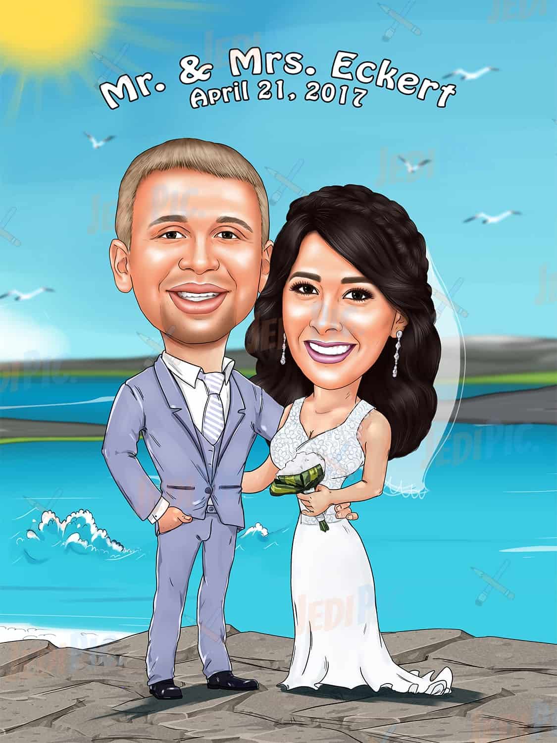 Couple Anniversary Caricature Gift from Photos