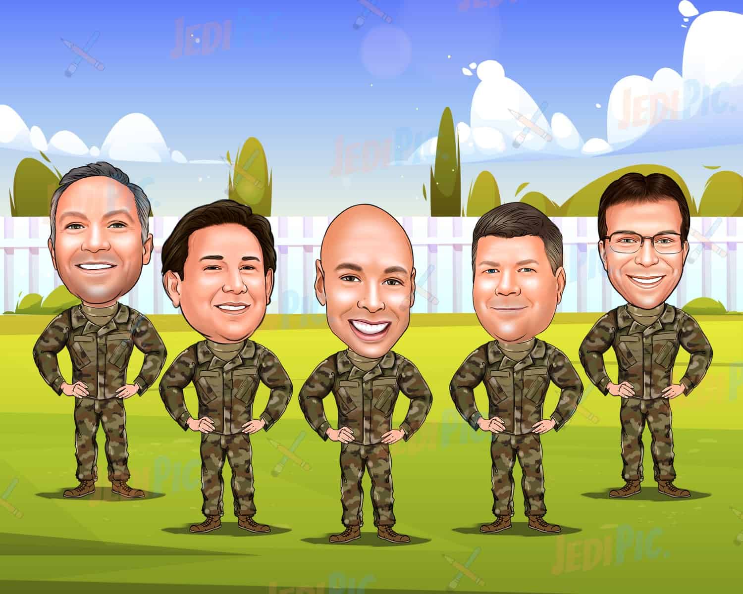 Military Group Caricature from Photos