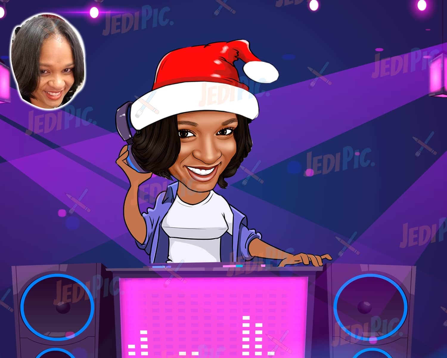 DJ Caricature Drawing with Custom Background Gift for DJ