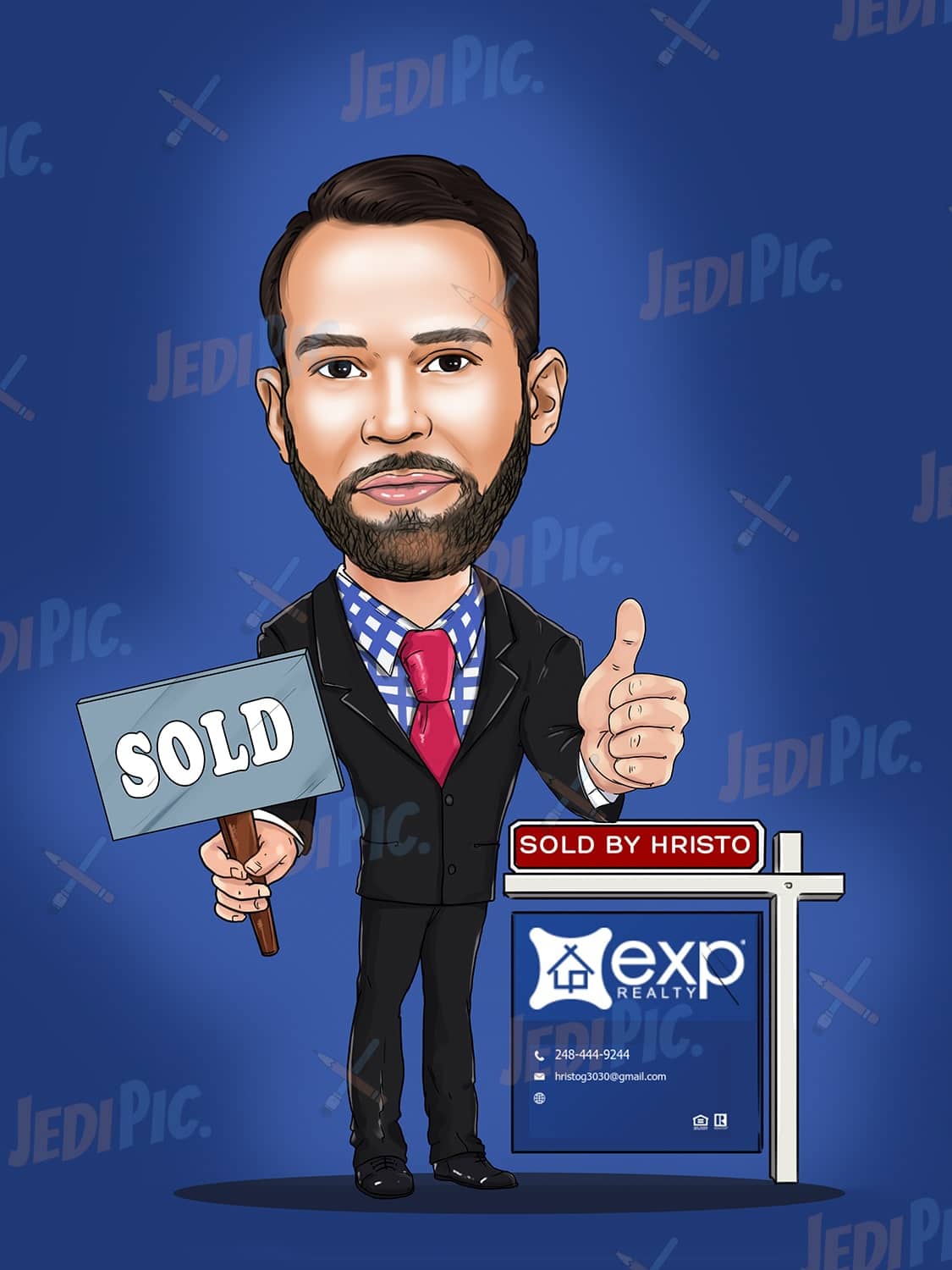 Personalized Real Estate Agent Cartoon