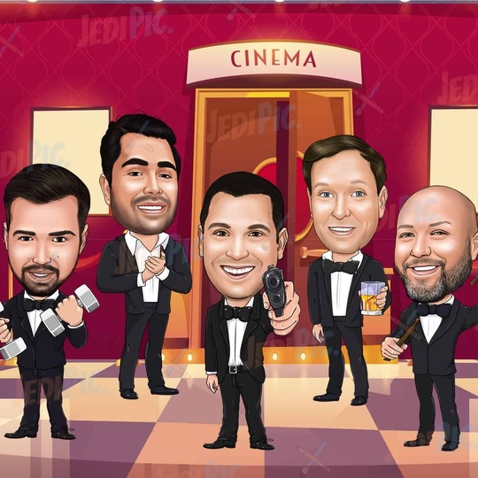 Personalized Groomsmen Cartoon Portrait - Custom Digital Artwork with ...