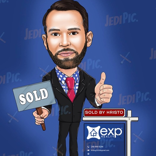 Celebrate Your Success - Personalized Real Estate Agent Cartoon | JediPic