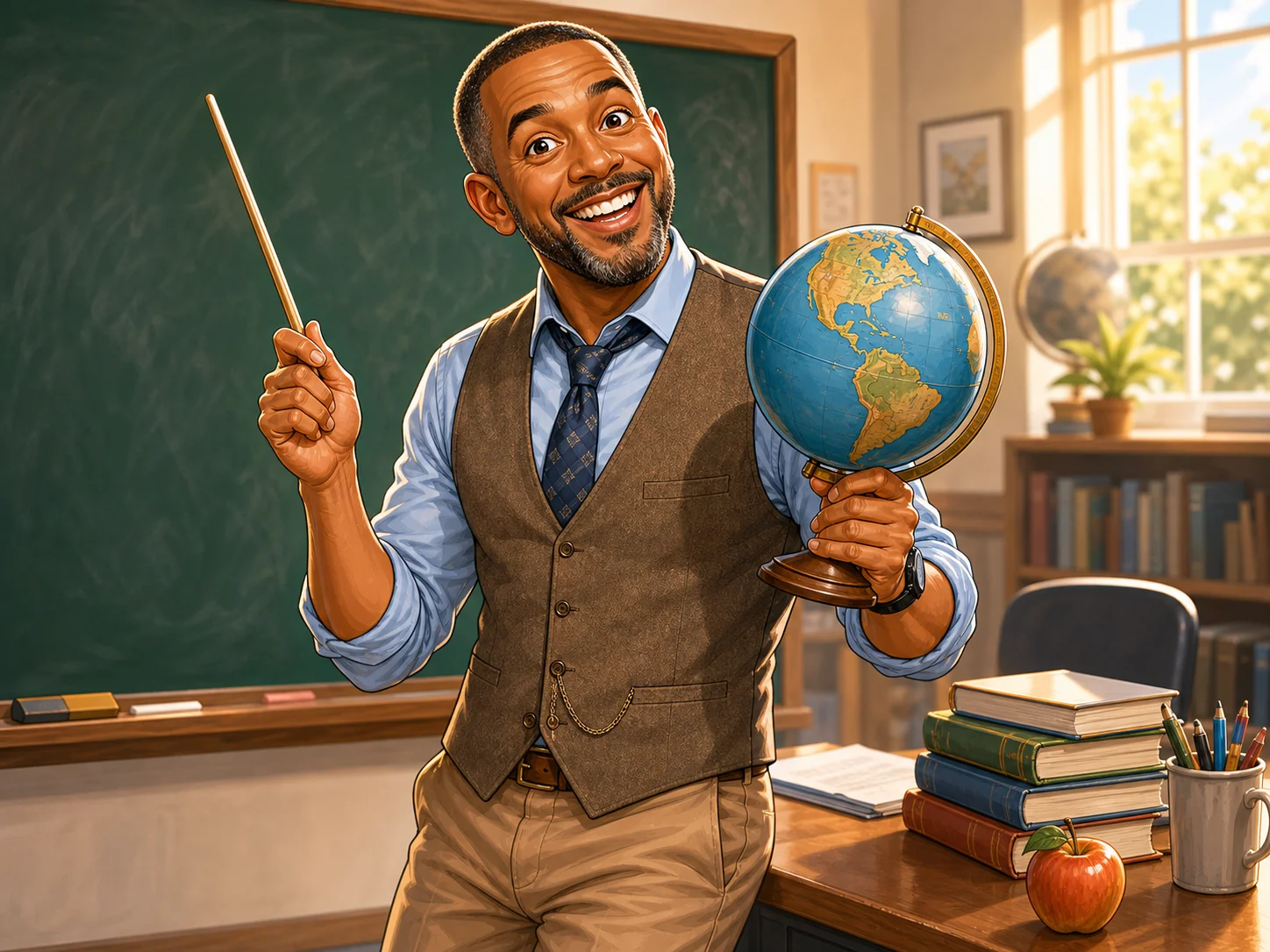 Custom Teacher Caricature from Photo - Favorite Teacher Gift
