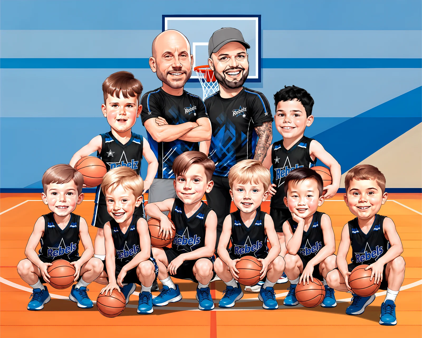 Custom Basketball Caricature from Photo - Baller Basketball Gift