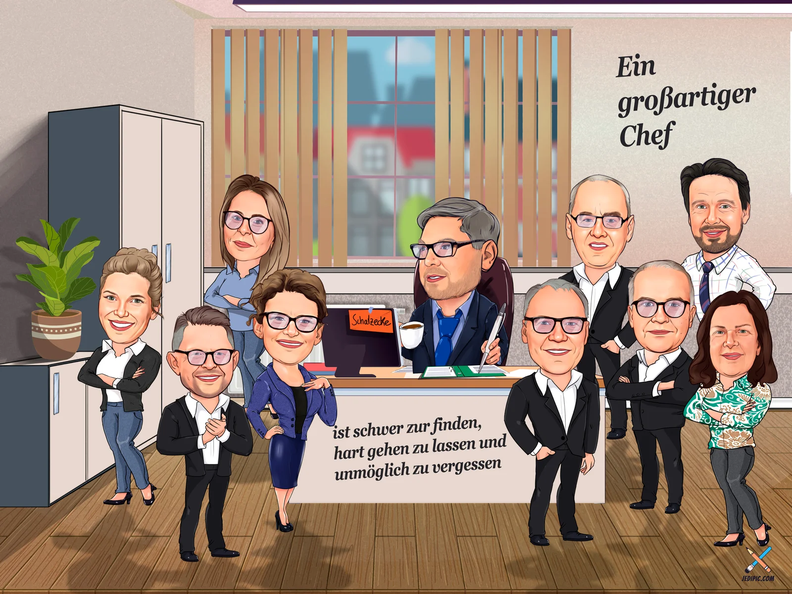 Custom Boss Caricature from Photo - Boss or Coworker Office Gift