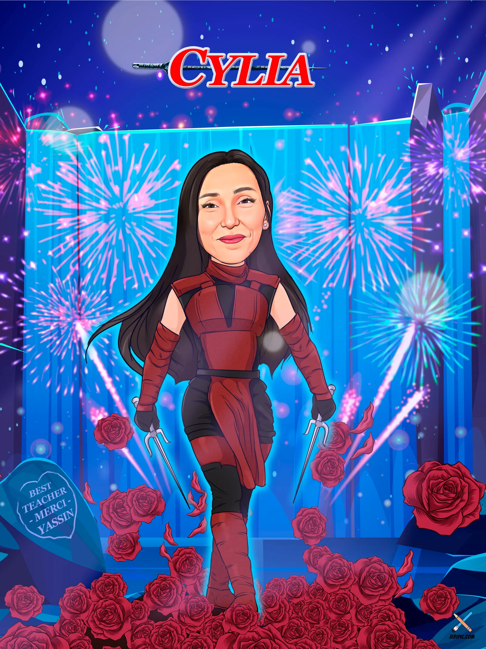 Custom Superhero Caricature from Photo - Everyday Hero Superhero Gift
