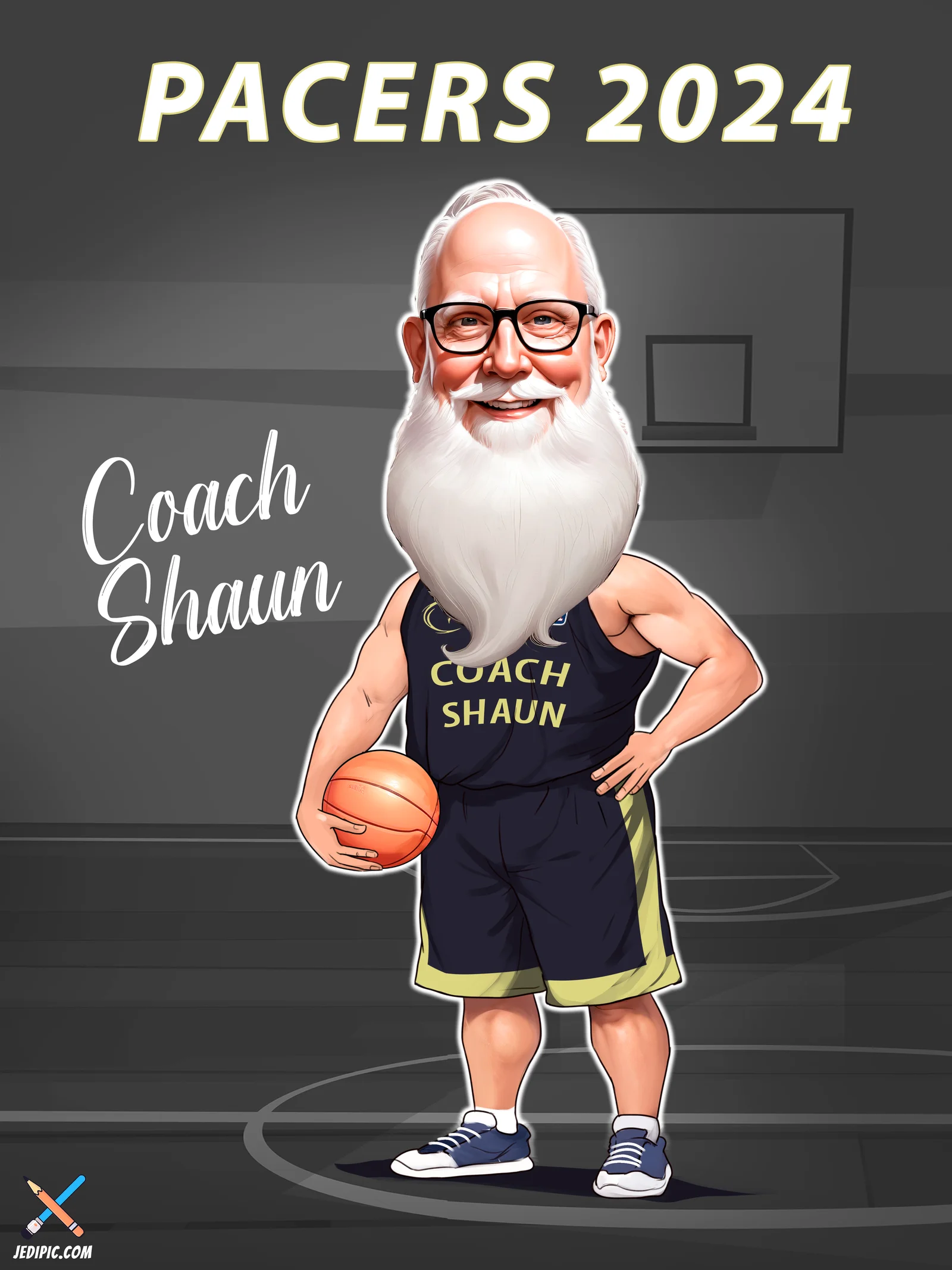 Custom Coach Caricature from Photo - Team Coach Coach Gift