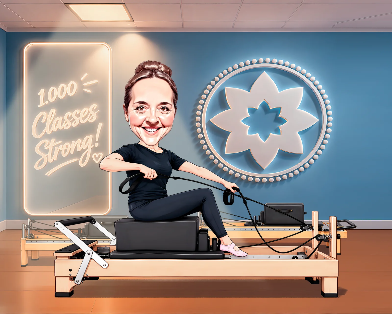 Custom Fitness Caricature from Photo - Cyclist Athlete Portrait Gift