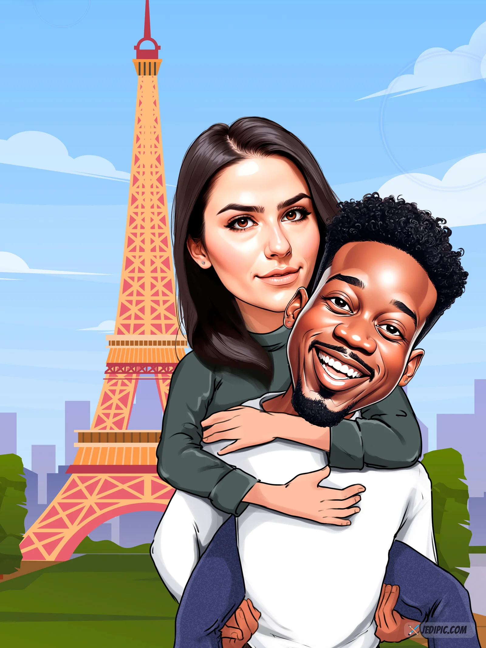 Custom Couple Caricature from Photo - Couple Portrait Couple Portrait Gift