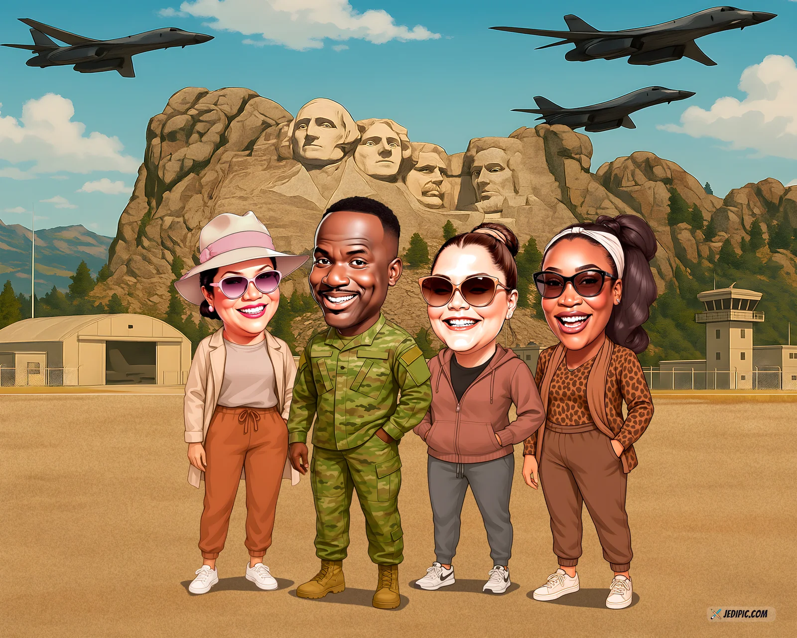 Custom Military Caricature from Photo — Personalized Service Member Uniform Portrait Deployment Homecoming Gift