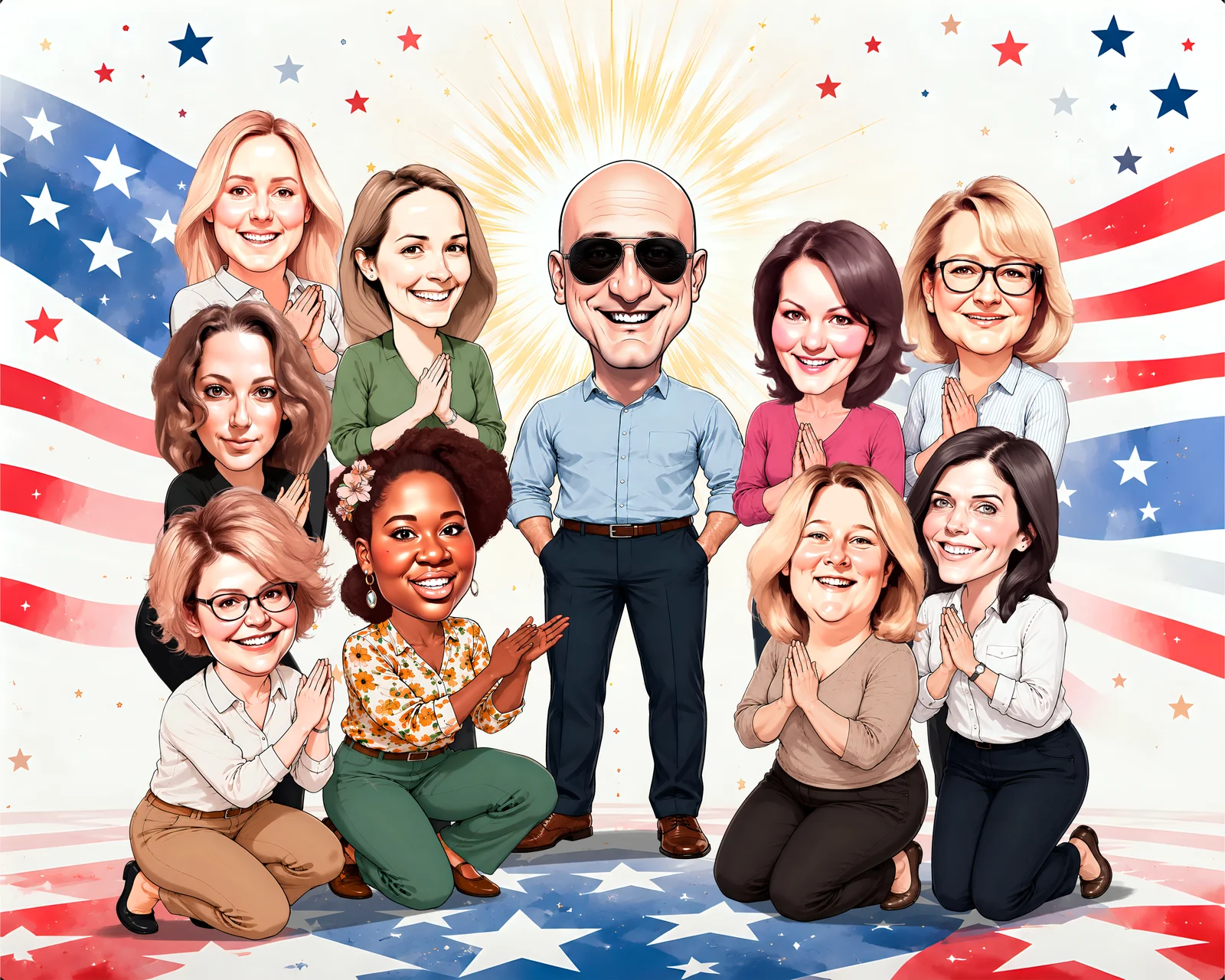 Custom Boss Caricature from Photo — Personalized Coworker Portrait Farewell Retirement Office Appreciation Gift