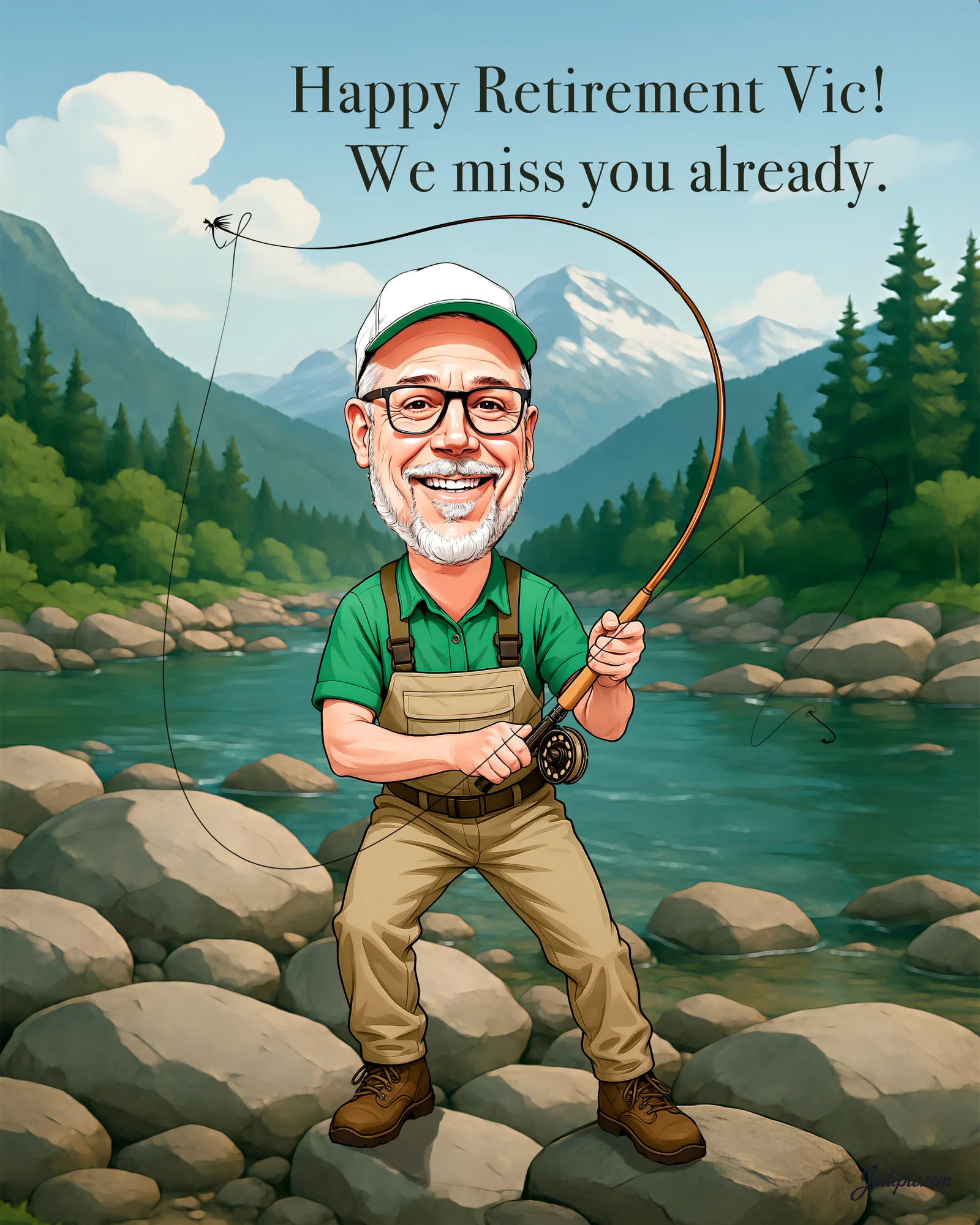 Custom Retirement Caricature from Photo — Personalized Retiree Portrait Coworker Farewell Career Milestone Gift