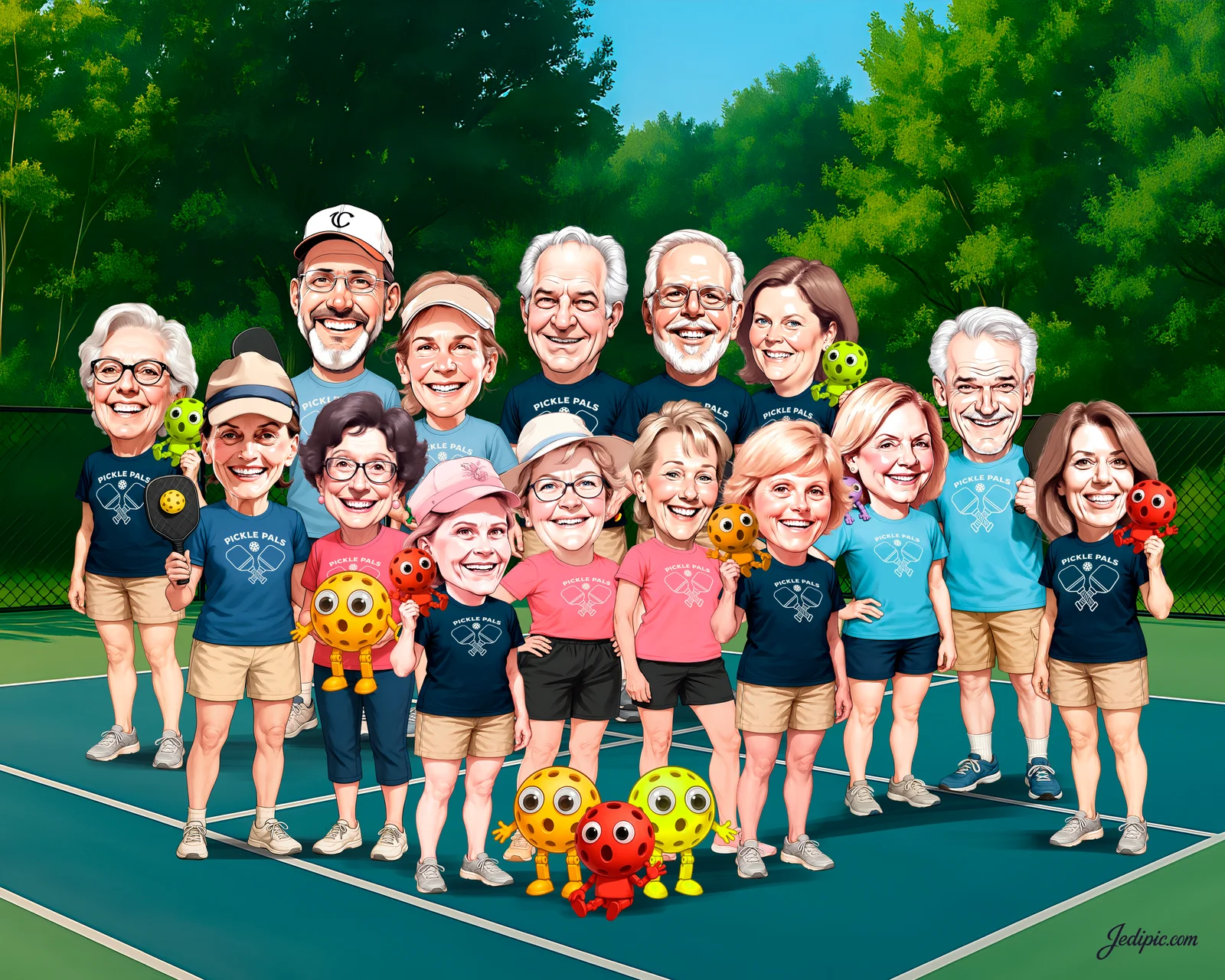 Custom Tennis Caricature from Photo — Personalized Tennis Player Portrait Coach Club Championship Fan Gift