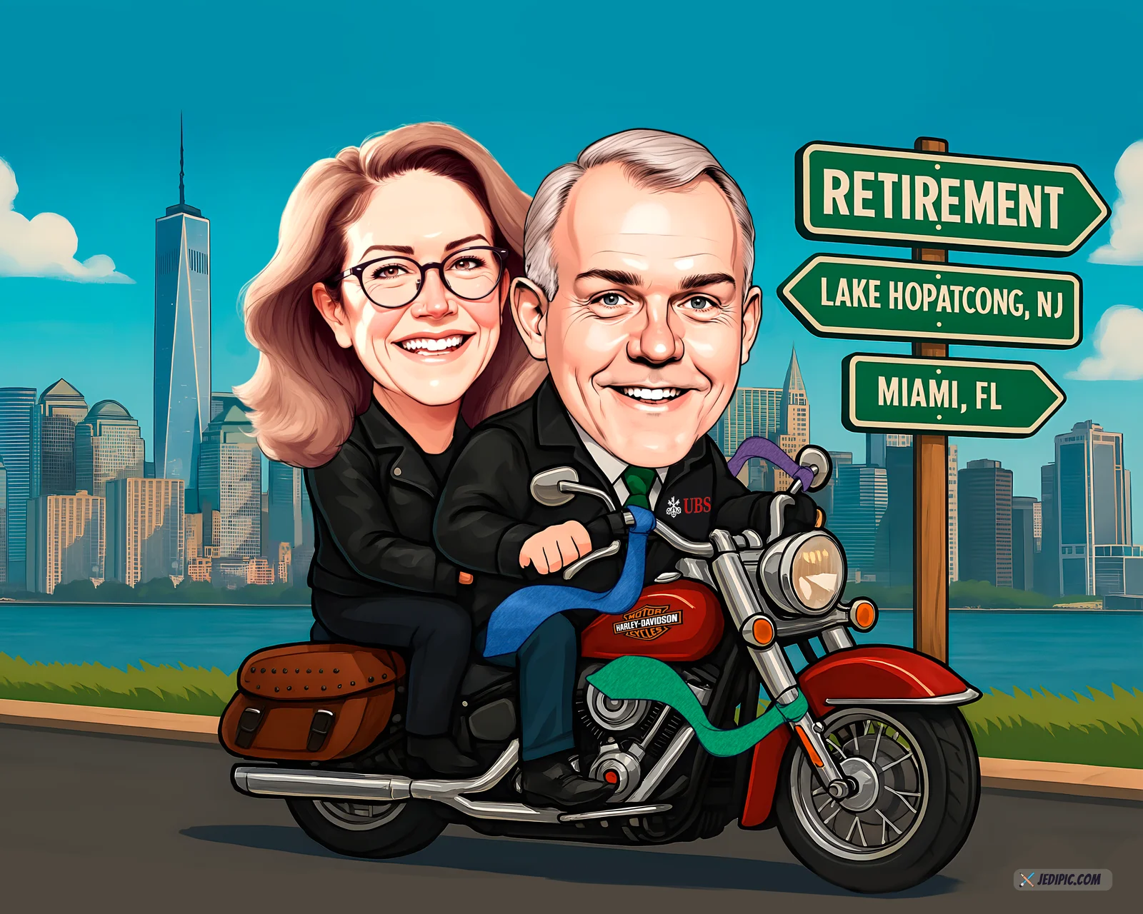 Custom Retirement Caricature from Photo — Personalized Retiree Portrait Farewell Colleague Career Legacy Gift