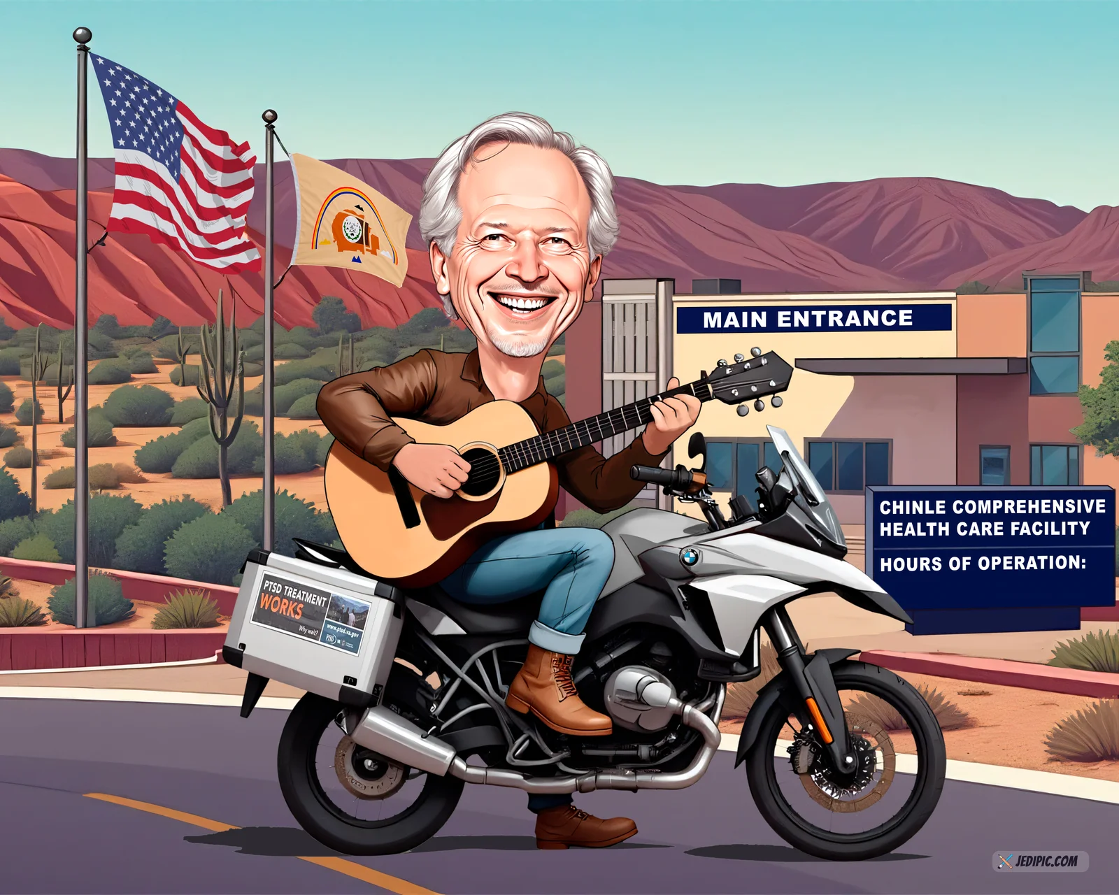 Custom Military Veteran Portrait Caricature from Photo — Hand Drawn Personalized Digital Portrait Gift