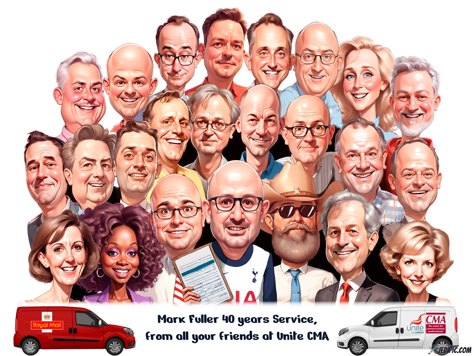 Custom Golf Retirement Portrait Caricature from Photo — Hand Drawn Personalized Digital Portrait Gift