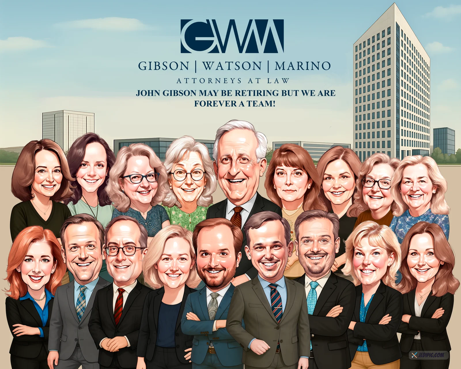 Custom Boss Retirement Portrait Caricature from Photo — Hand Drawn Personalized Digital Portrait Gift