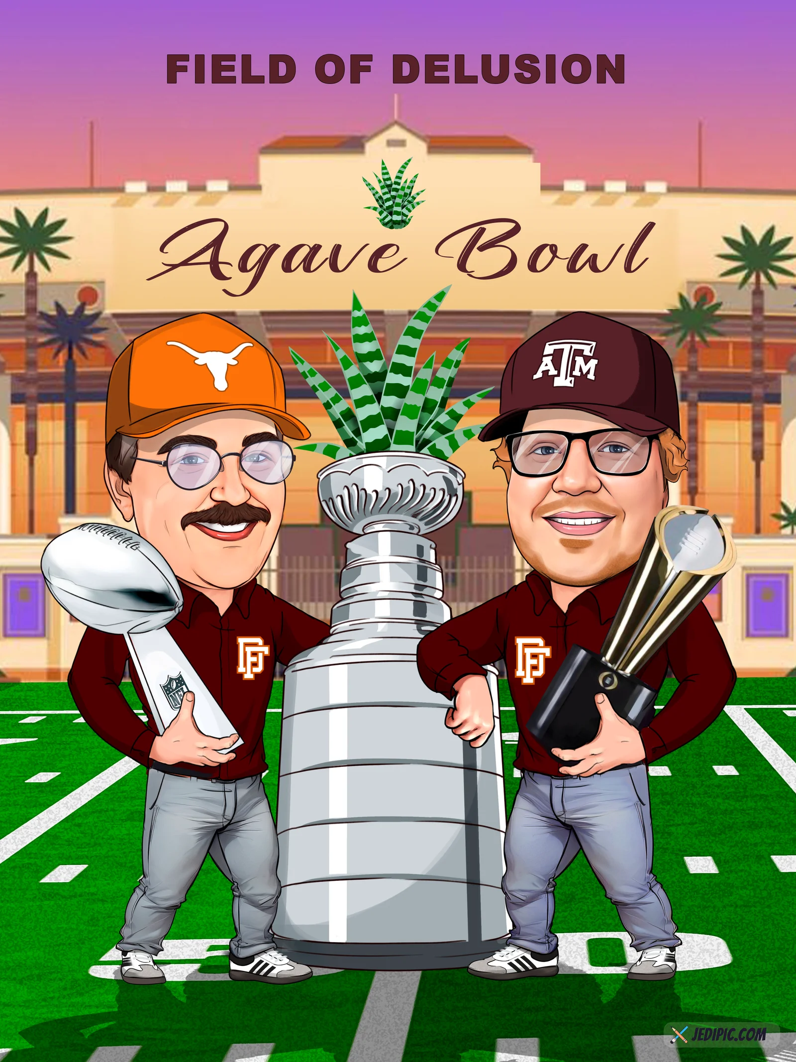 Custom Football Team Uniform Portrait Caricature from Photo — Hand Drawn Personalized Digital Portrait Gift