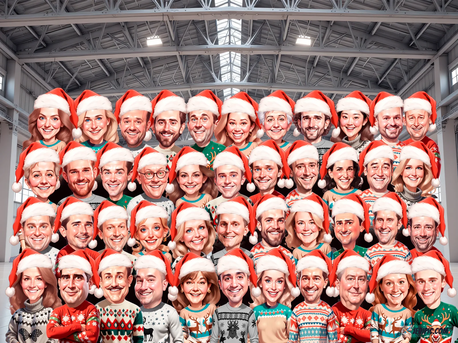 Custom Board of Directors Portrait Caricature from Photo — Hand Drawn Personalized Digital Portrait Gift