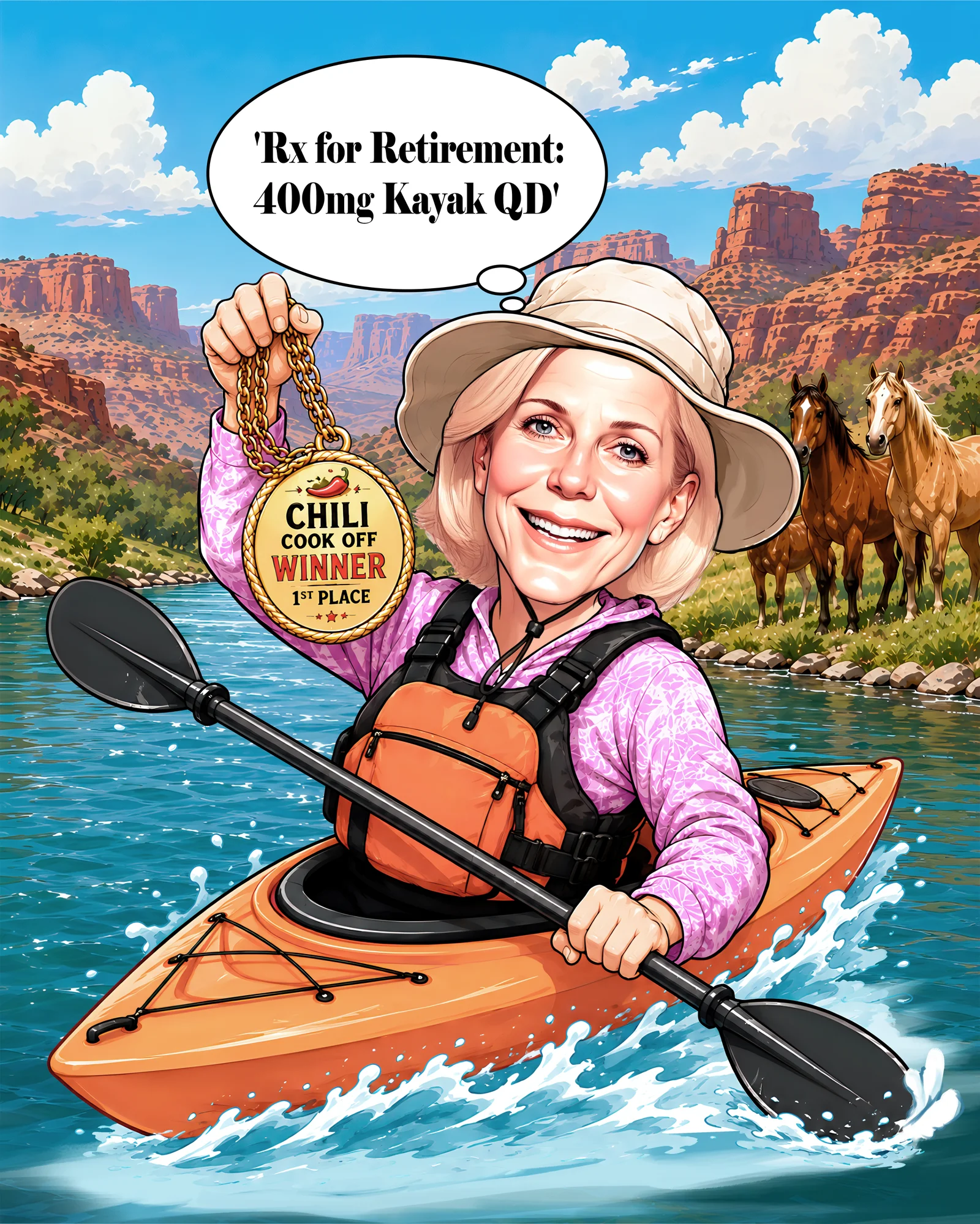Custom Retirement Caricature from Photo — Farewell Party Personalized Portrait Gift