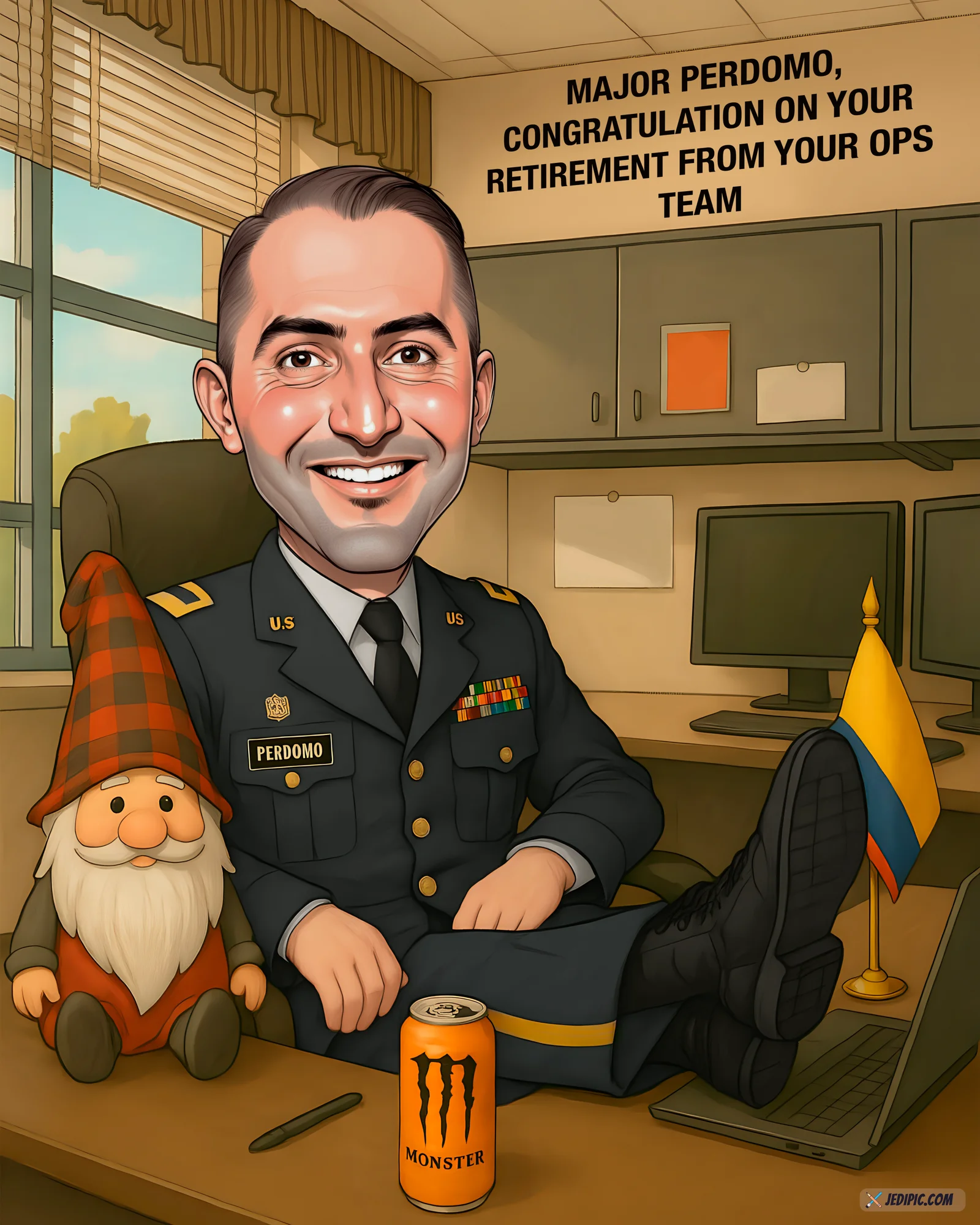 Custom Retirement Caricature from Photo — Career Send-Off Personalized Portrait Gift