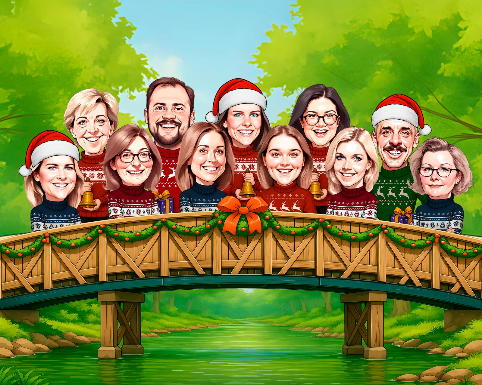 Custom Corporate Team Caricature from Photo — Department Portrait Personalized Portrait Gift