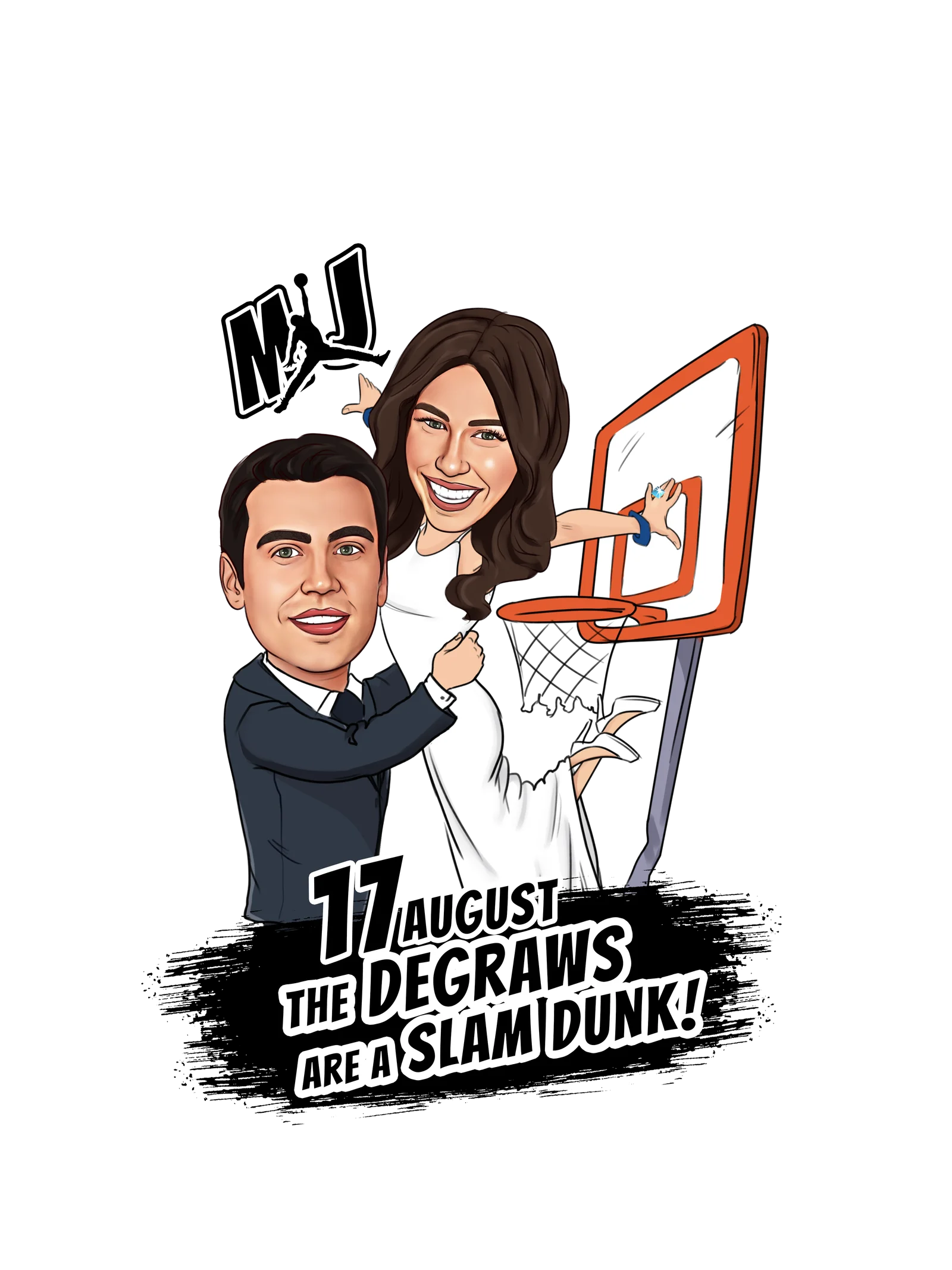 Custom Wedding Couple Caricature from Photo — First Dance Personalized Portrait Gift