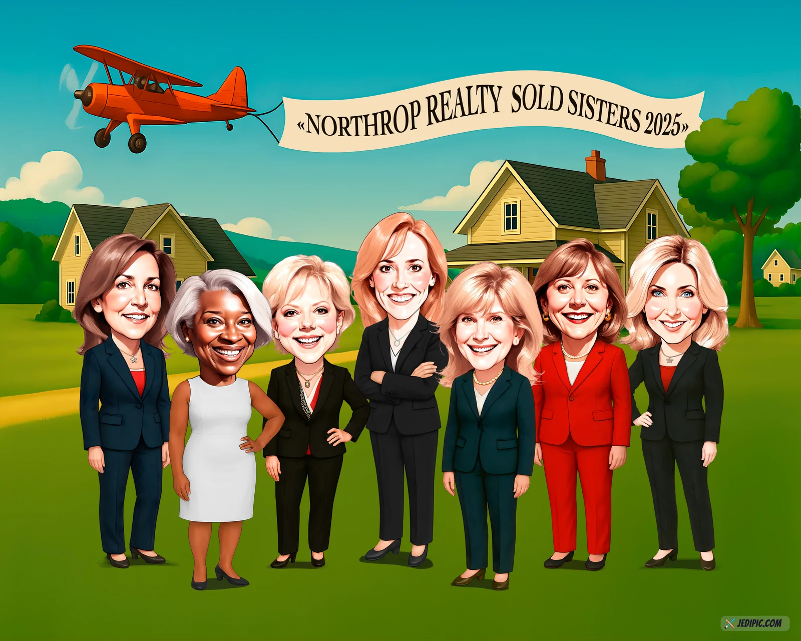 Custom Realtor Caricature from Photo — Dream Home Personalized Portrait Gift