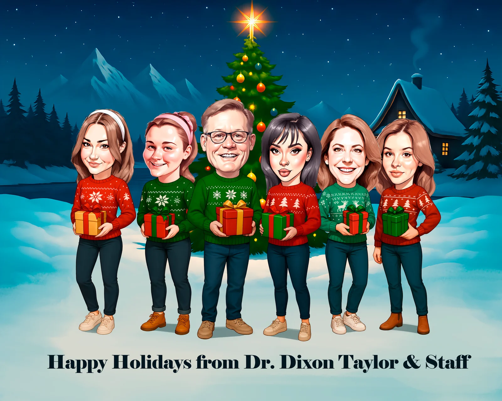 Custom Staff Appreciation Caricature from Photo — Employee Award Personalized Portrait Gift