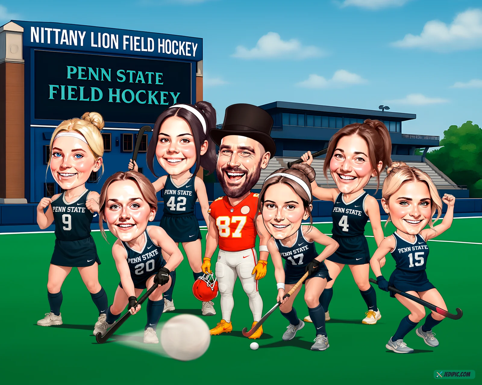 Custom Sports Team Caricature from Photo — Team Photo Personalized Portrait Gift