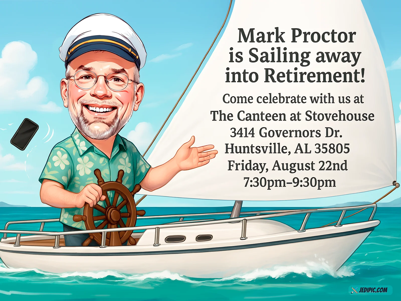 Custom Retirement Caricature from Photo — Coworker Goodbye Personalized Portrait Gift