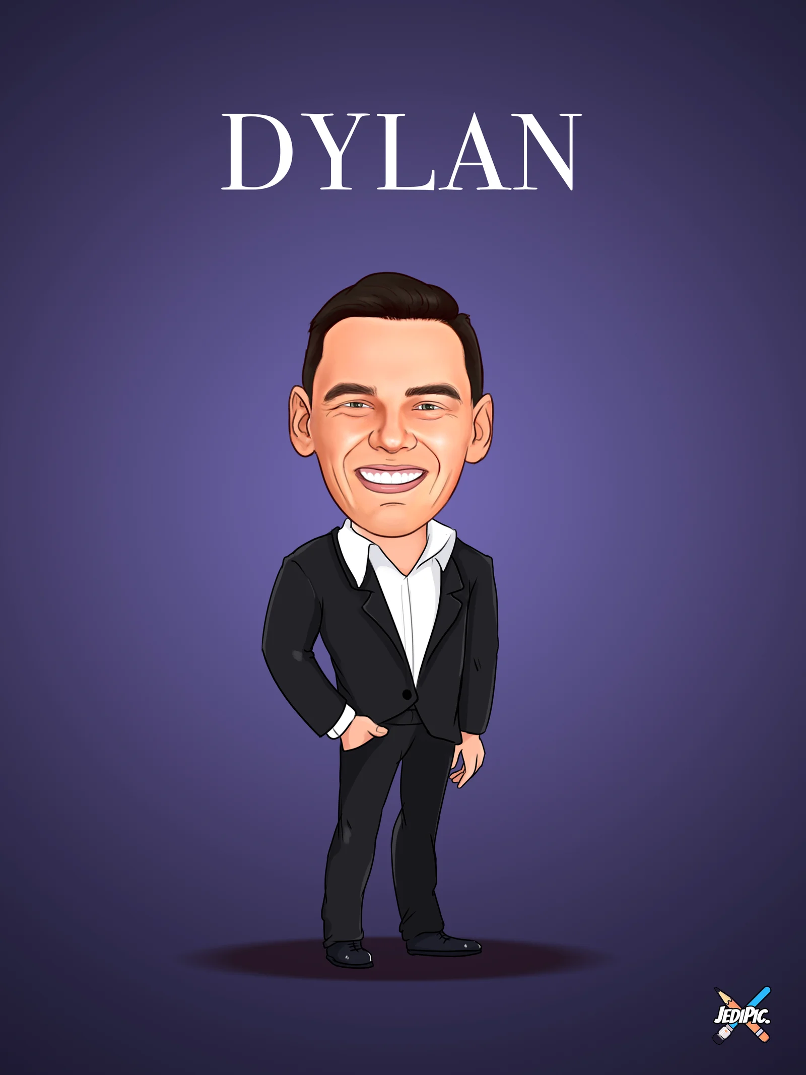 Custom Adult Portrait Caricature from Photo - Solo Star Just Because Gift