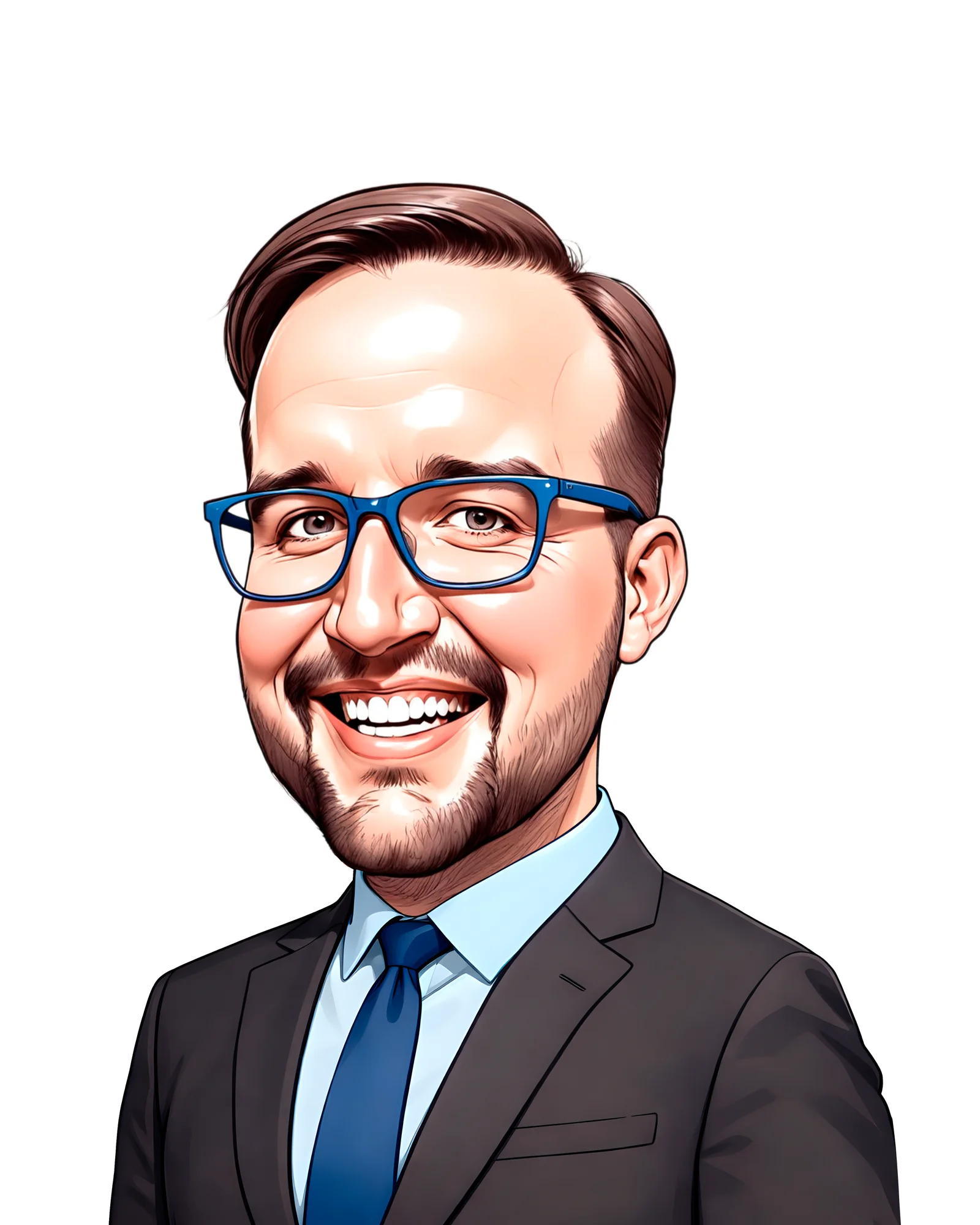 Custom Adult Portrait Caricature from Photo - Solo Star Just Because Gift v2