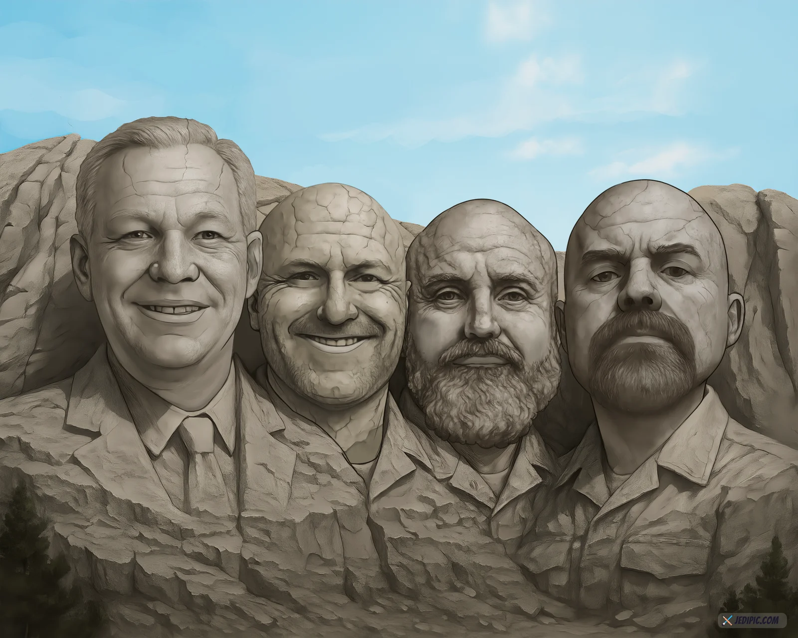 Custom Friend Group Caricature from Photo - Ride or Die Just Because Gift