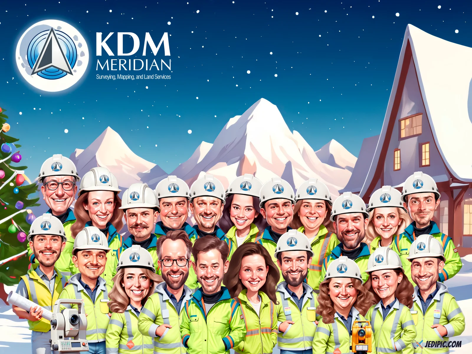 Custom Corporate Team Caricature from Photo - Team Legends Retirement Gift v2