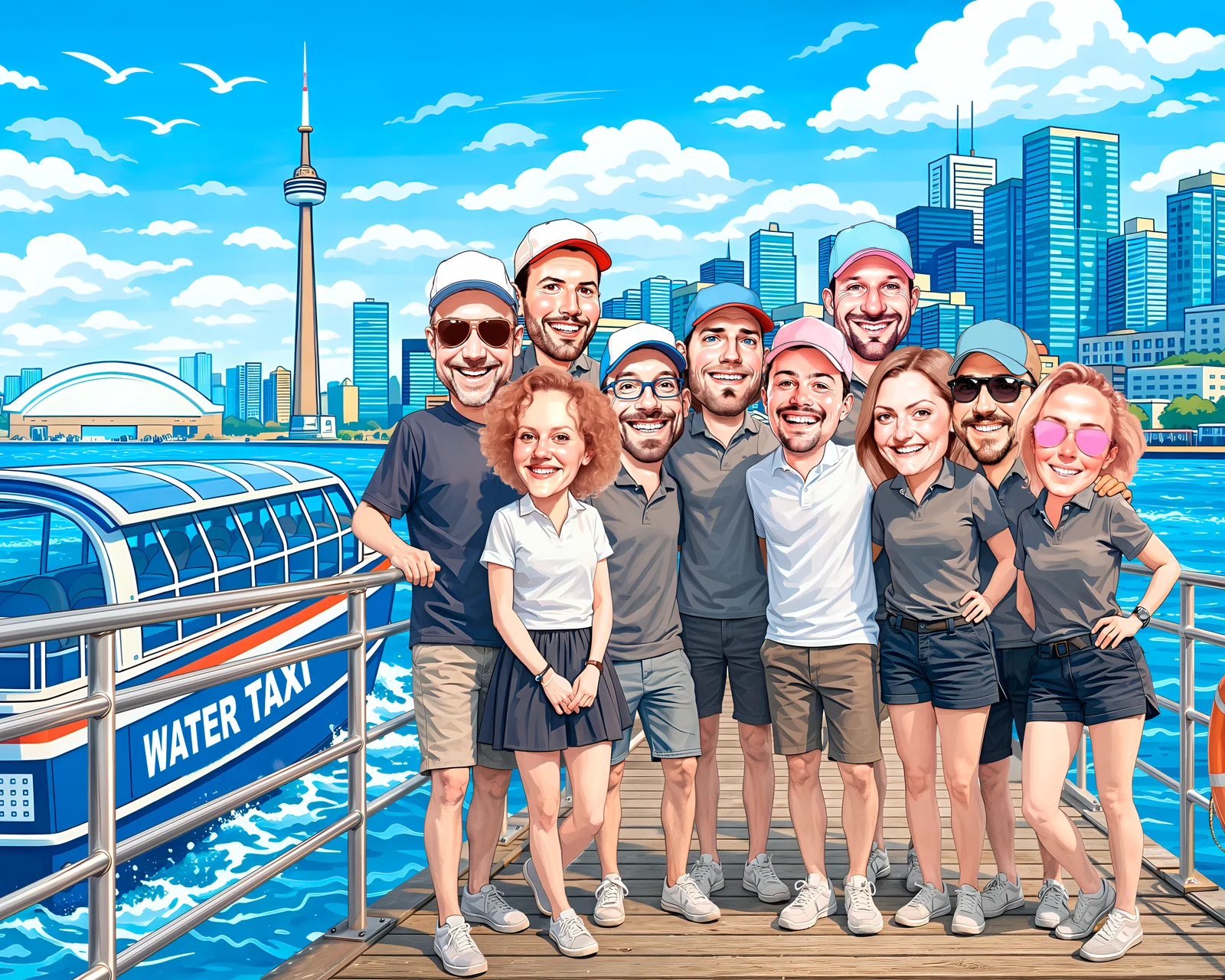 Custom Friend Group Caricature from Photo - Group Chat Christmas Gift