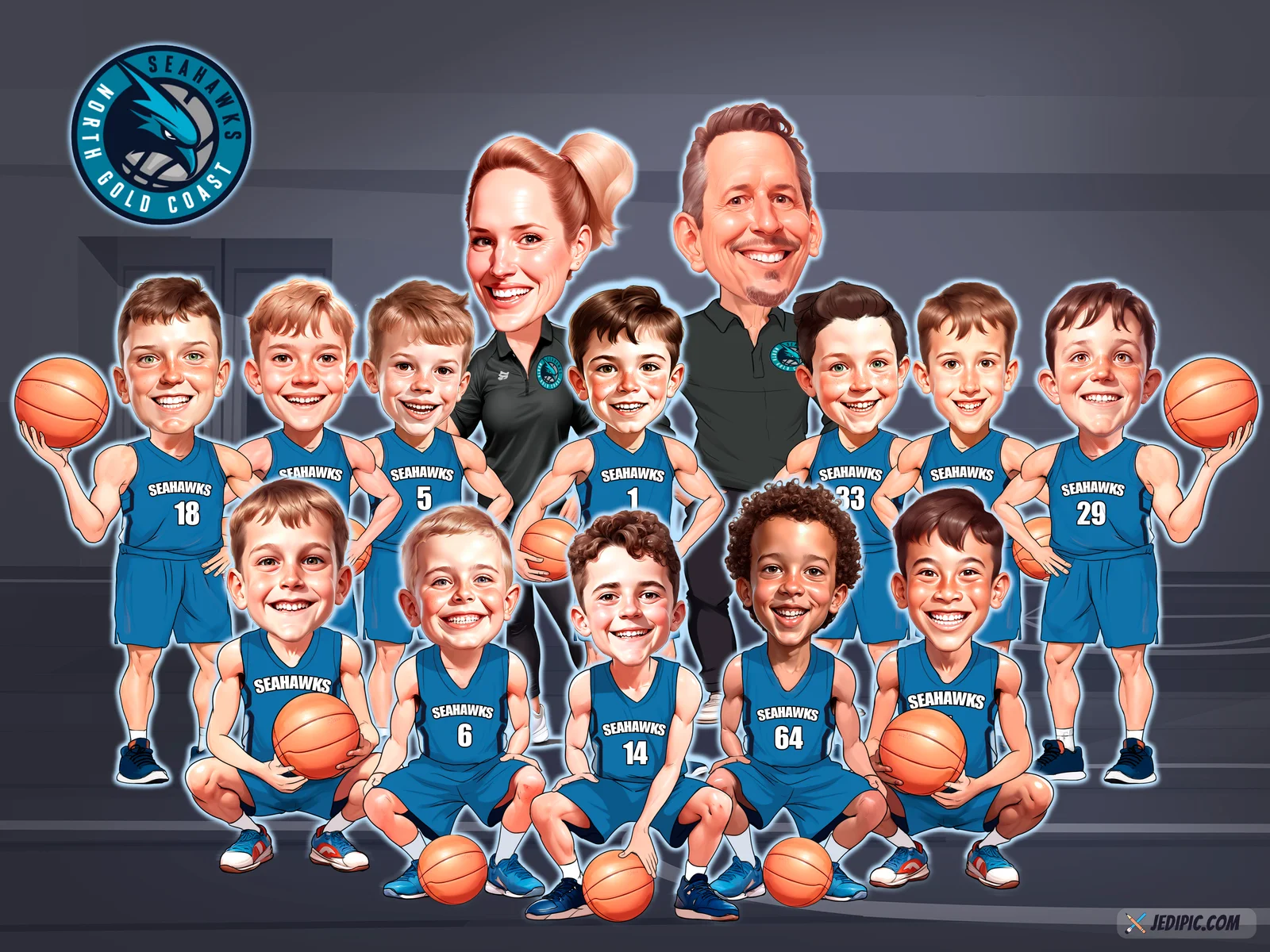 Custom Basketball Player Caricature from Photo - Hoops Hero Championship Gift