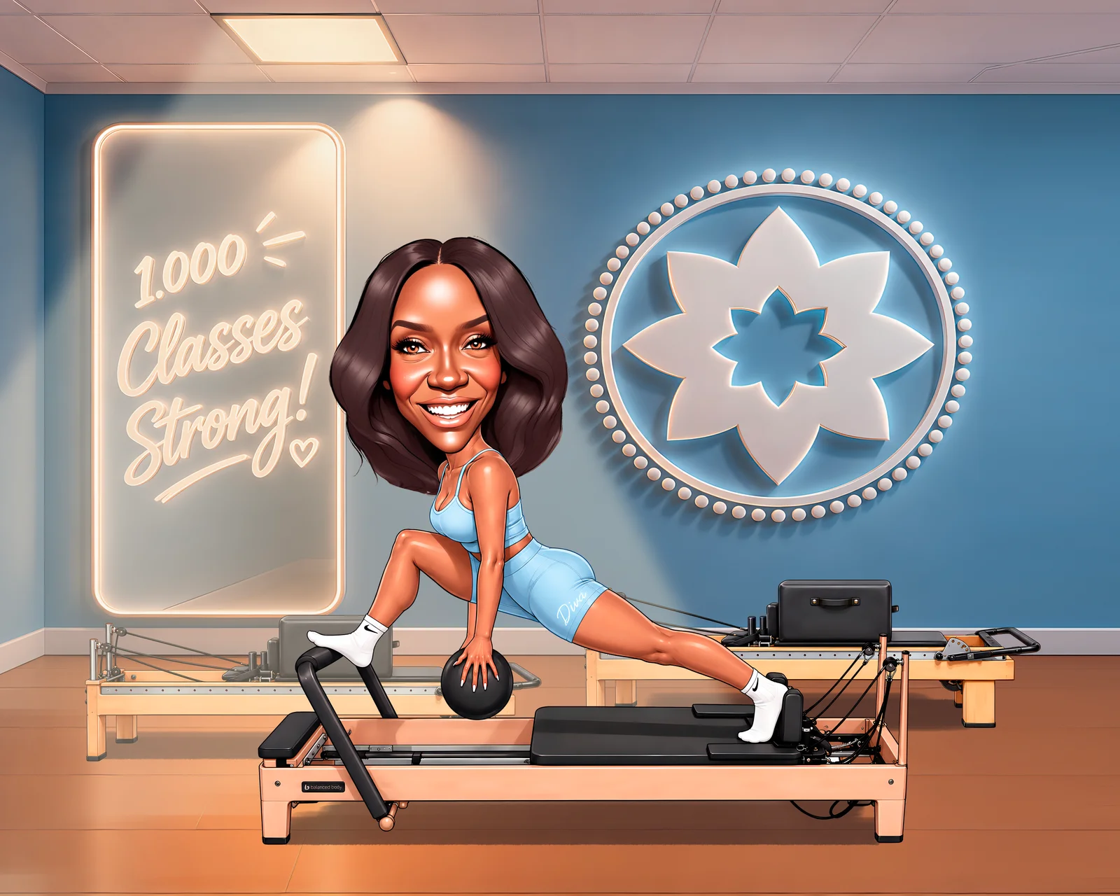 Custom Fitness Athlete Caricature from Photo - Iron Grip Personal Best Gift